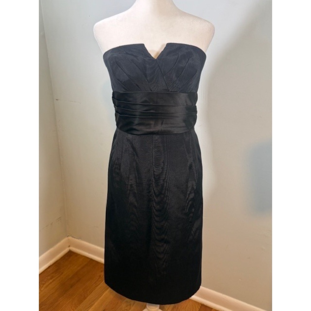 Carmen Marc Valvo Black Strapless Cocktail Dress